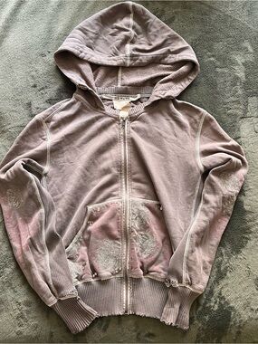 Da-Nang y2k Dusty Mauve Tight Zip-Up Hoodie